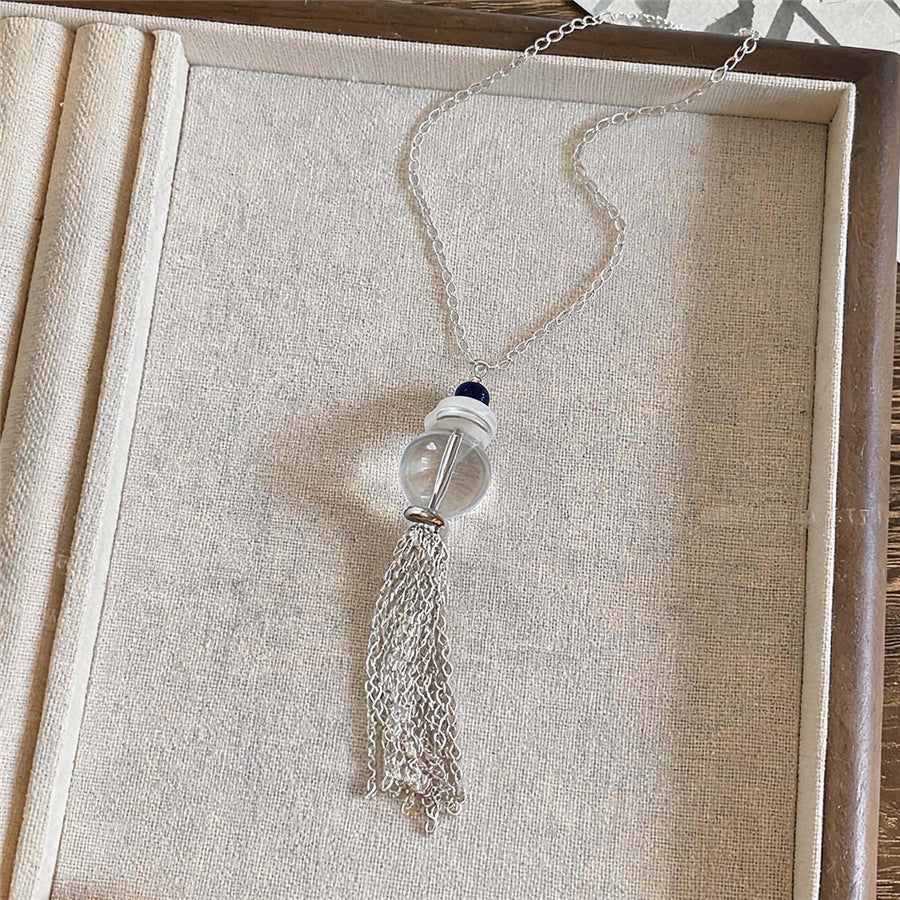 Korean Glass Pearl Pendant Necklace - view 7