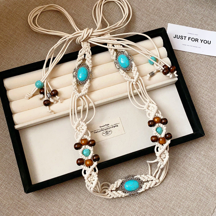 Bohemian Wooden Bead Waist Chain Belt - view 12