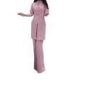 Spring Chinese Elegant Frog Button Mid-Length Long Wide Leg Pants 2-Piece Set