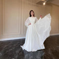 2026 Spring French Court Style White Double-Layer Chiffon Princess Ball Gown