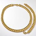 Dubai Middle East Overseas Hot Sale Personality Fashionable Cuban Chain Necklace Bracelet Set Simple Versatile 2-Piece Set Women