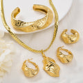 Overseas Middle East Jewelry Bead Collar Necklace Teardrop Shape Pendant Long Wall Grain Necklace Earrings Set Ring Bangle Set Women