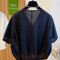 Summer Korean Batwing Sleeve Short Sleeve Loose Cardigan + Shirt