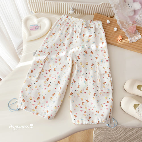 Girls' 3D Puppy Cargo Pants - Fall