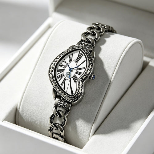 Cross-Border Hit Vintage Unique-Shaped Watch Unisex Melted Twisted Niche y2k Cross Personality Quartz Watch Women