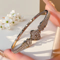 New Simple Bangle Four Leaf Clover Mini Set Crystal Western Light Luxury Trendy Bangle Crystal Lucky Flower Bracelet Hand Jewelry Item