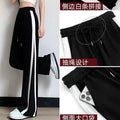 Summer Casual Fashion Patchwork Lightweight Elastic Straight Leg Wide Leg Pants + Pants