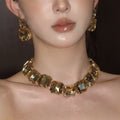 Premium Geometric Necklace Set Jewelry Retro Stud Elegant Clavicle Chain Bride Gown Design Accessory