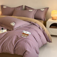 Beige le / 1.2m Bed - 3-Piece Flat Sheet - Fits 150x200cm Duvet