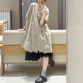 Jiangnan Style Embroidered Dress, Loose Crew Neck Lace Mid-Length A-Line