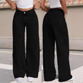 High Waist Drapey Loose Straight Leg Wide Leg Pants + Pants