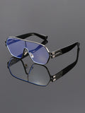 Metal Pilot Plano Glasses 2026 New Anti-Blue Trendy Fashionable Trendy Men Premium Frame Glasses