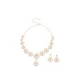 Galaxy Flower Bloom Imperial Breeze Rhinestone Flower Pearl Jewelry Set Wedding Bride Choker Retro Luxury Necklace