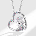Overseas Western New Unicorn Alloy Necklace Pendant Top Engrave With Letter Bright Rainbow Diamond Accessory