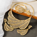 Western New Overseas Shell Mini Set Cubic Zirconia Necklace Bracelet Set Ring Earrings Middle East Bride Accessory Set