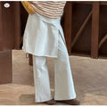 Girls' Layered Vest Base Tee Flared Wide-Leg Pants Set