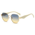 Overseas 2025 New Western Fashionable Versatile Metal Sunshade Sunglasses Personality Polygon Influencer Pick Sunglasses