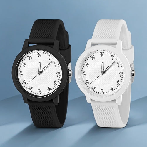 Simple Casual Girls Watch Versatile Ultra Thin Dial Arabian Numbers Engrave Degree Waterproof Glow Student Quartz Watch