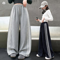 Girls' Lace Trim Stripe Wide-Leg Track Pants