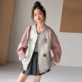 Girls' Loose Baseball Jacket