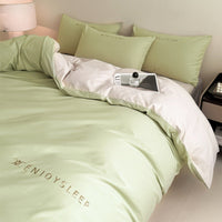 Wormwood Green Moon Print Grey / 1.5m Bed - 4-Piece Flat Sheet - Fits 200x230cm Duvet