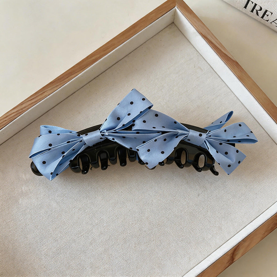 Polka Dot Bow Acrylic Hair Clip - view 7