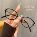 Beesfen M6212Y Ultra-Light Titanium Frame Retro Cat-Eye Glasses Frame Bare Face Cold Tea Small-Frame Book Nerd Glasses Wholesale