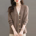 Women's Fall-Winter Fashion Knit Wool Loose Sweater + Cardigan + Jacket 2026 - Green
