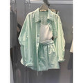 Spring-Summer Vacation Sporty Sun-Protection Shirt + Shorts Set