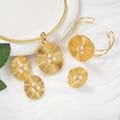 Overseas Western ins Breeze Asymmetric Base Pad Set Pearl Pendant Necklace Bracelet Set Ring Earrings Jewelry Set Women
