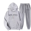 Fashion Plus Size Lined Printed Letter Print Hoodie Set