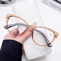 Light-Changing Cat-Eye Glasses Overseas Western Women Retro Reading Glasses Anti-Blue Fashionable Personality Plano Glasses Frame