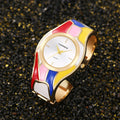2025 Women Random Droplet Oil Color Rainbow Quartz Bangle Watch Cross-Border Pro Supply Export Watch Supply