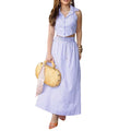 Summer Fashion Striped Fitted Skirt + Top 2-Piece Set
