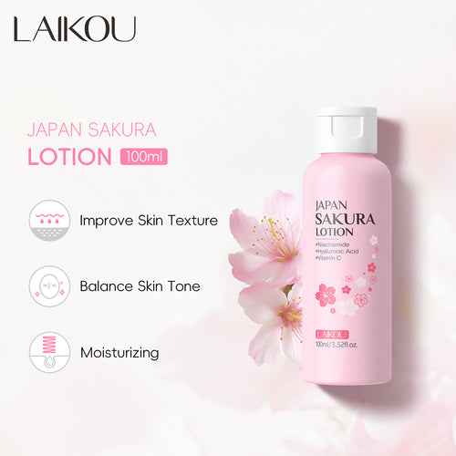 莱蔻日本樱花乳液100ml 面部保湿补水护肤品虾皮速卖通 跨境厂家