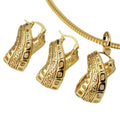 EU/US Import Bestseller Cutout 3D Asymmetric Round Half-Round Hoop Necklace Light Luxury Personality Elegant Set