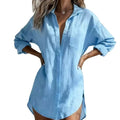 Casual Lapel Collar Loose Mid-Length Long Cardigan + Shirt
