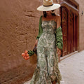 Women's Slim Strappy Seaside Vacation Maxi Dress