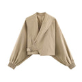 Lapel Collar Cropped Jacket