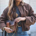 Women's Fall Loose Jacket 2026 | Trendy Jacket - Coffee (No Pockets)