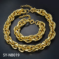 Western Italy 750 Mark Magazine Round Band String Knot Twist Band Shape Motif Necklace Bracelet Set Export Bestseller