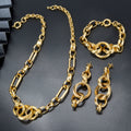Middle East Overseas Niche Round Chain Necklace Bracelet Set Earrings Set Western Retro Choker Statement Necklace