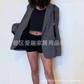 Women's Fall Korean Casual Petite Blazer 2026 - Gray