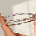 Niche Exquisite Starry Sky Bangle Half Plain Band Half Crystal Bracelet Women Light Luxury Fashionable Full Diamond Crystal Premium Hand Jewelry Women