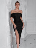 Women's Off-Shoulder Slim Fit Elegant Classic Premium Evening Gown Party