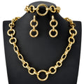Overseas Fashionable Commute Simple Style Geometric Jewelry Set Western Personality Versatile Premium Bracelet Necklace Earrings Set