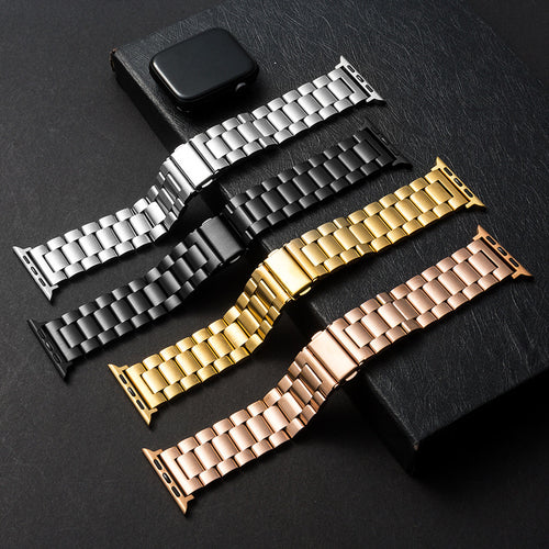 Fits Apple watch Band Stainless 3 Bead Fashionable Metal Apple Band