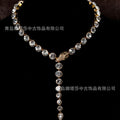 Overseas Vintage Luxury Full Diamond Premium Snake Head Necklace French Long Style Stud Jewelry Set