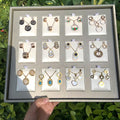 Western Exquisite Asymmetric Luxury Creative Polygon Geometric Band Shape Texture Glaze Heart Earrings Necklace Set