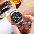 TikTok Traffic Live Men Submariner Style Quartz Watch Student Formal Mens Watch Date Steel Band Watch Large Dial